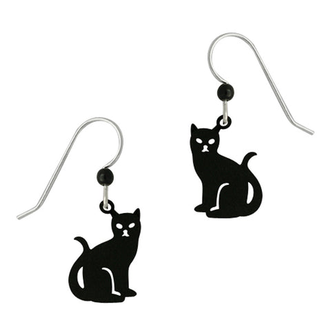 Sienna Sky Black Kitty Cat Pierced Earrings ~Made in Colorado~ - Belle Fleur Boutique