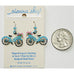 Sienna Sky Blue Bike with Flower Basket Pierced Earrings ~Made in Colorado~ - Belle Fleur Boutique