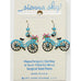 Sienna Sky Blue Bike with Flower Basket Pierced Earrings ~Made in Colorado~ - Belle Fleur Boutique