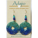 Adajio Blue & Green Disc with Etched Leaves Design Pierced Earrings - Belle Fleur Boutique