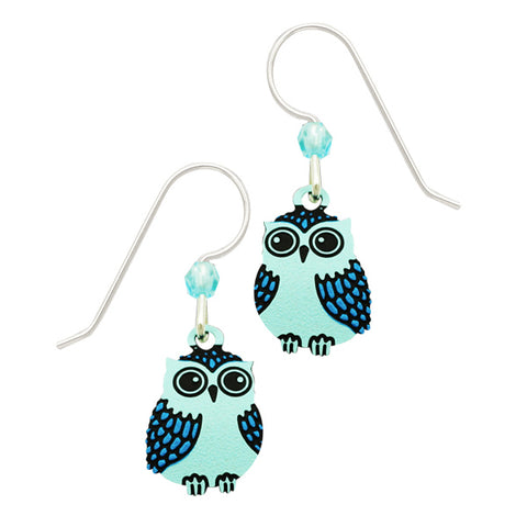 Sienna Sky Blue Owl Pierced Earrings - Belle Fleur Boutique