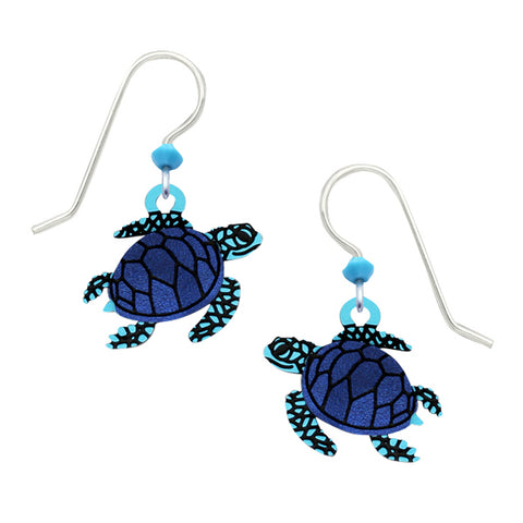 Sienna Sky Blue Sea Turtle Pierced Earrings - Belle Fleur Boutique