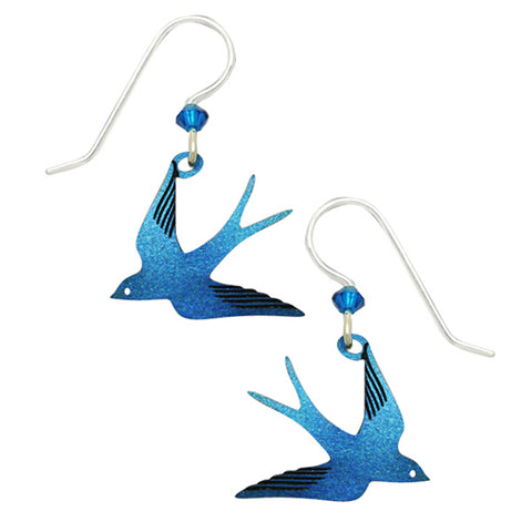Sienna Sky Sapphire Blue Flying Swallow Bird Pierced Earrings - Belle Fleur Boutique