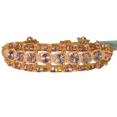 Rose Gonzales "McKenzie" Boheme Collection Woven Bracelet in Goldenrod & Peach - Belle Fleur Boutique