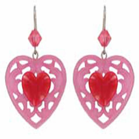 Tarina Tarantino Candy Cupid Pierced Earrings (Pink & Red) - Belle Fleur Boutique