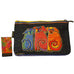 Laurel Burch Canine Family Canvas Cosmetic Bag Pouch Black & Multi-Colors - Belle Fleur Boutique