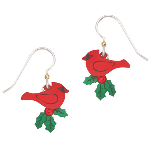 Sienna Sky Cardinal with Holly Holiday Pierced Earrings - Belle Fleur Boutique