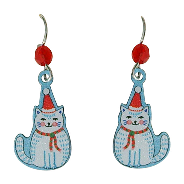 Sienna Sky Christmas Cat Pierced Earrings - Belle Fleur Boutique