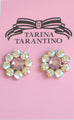 Tarina Tarantino Classic Flower Post Earrings (Pinkie Puff) - Belle Fleur Boutique