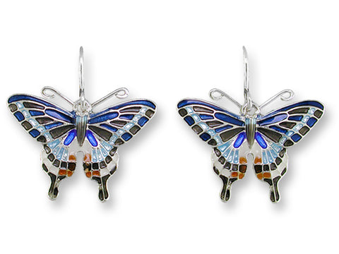 Zarah Zarlite Dark Tiger Swallowtail Butterfly Pierced Earrings - Belle Fleur Boutique