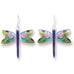 Zarah Zarlite Dragonfly Lily Pad Montage Pierced Earrings - Belle Fleur Boutique