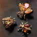Sweet Romance Exotic Bees Scatter Pins Set of 3 ~Blazing Sun Topaz Crystals~ - Belle Fleur Boutique