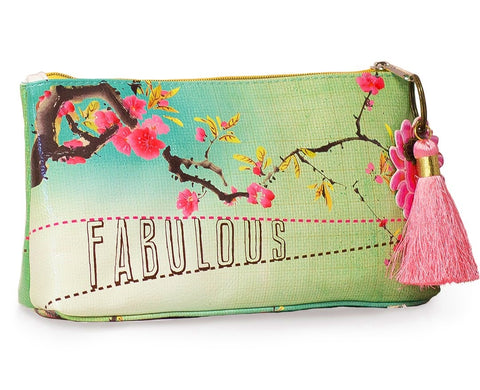 PAPAYA! Art Fabulous Accessory Pouch Clutch Makeup Bag (10" x 5") - Belle Fleur Boutique