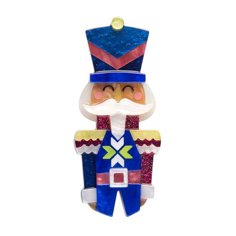 Erstwilder "The Festive Soldier" Nutcracker Brooch with Gift Box