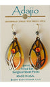 Adajio Flame Orange & Gold Grasses Overlay Pierced Earrings - Belle Fleur Boutique