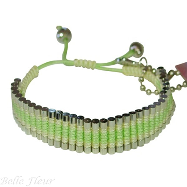 Rose Gonzales "Tori" Fresh Collection Woven Bracelet in Mint Green and Yellow - Belle Fleur Boutique