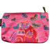 Laurel Burch Fuchsia Cats & Butterflies Canvas Cosmetic Bag Pouch Pink & Purple - Belle Fleur Boutique