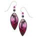 Adajio Fuchsia Teardrop with Hematite Swirl Overlay Pierced Earrings - Belle Fleur Boutique