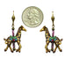 Sweet Romance Giraffe Carousel Merry Go Round Animal Pierced Earrings - Belle Fleur Boutique