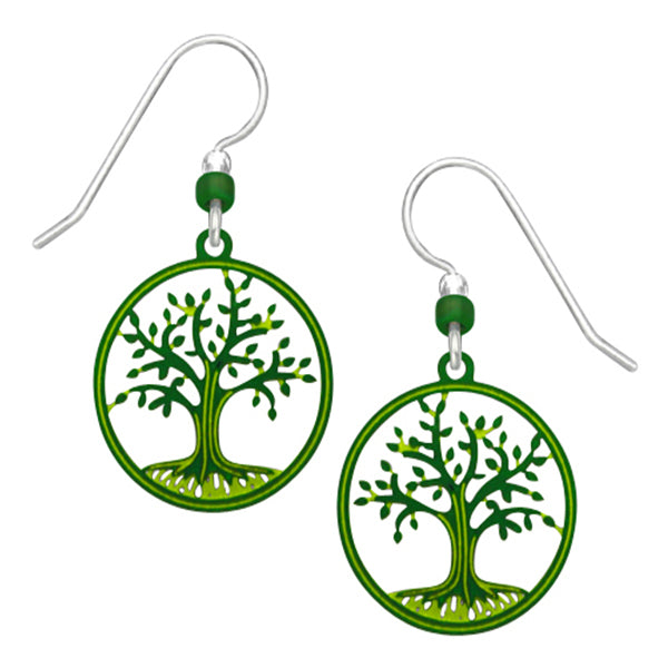 Sienna Sky Green Tree of Life Pierced Earrings - Belle Fleur Boutique