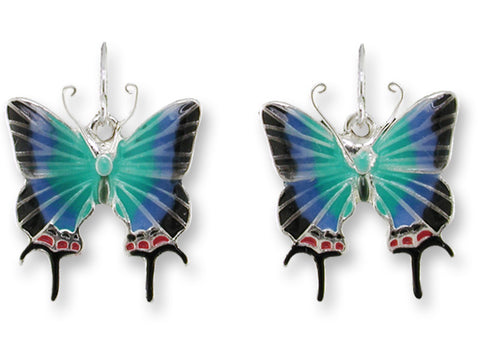 Zarah Hewitson's Blue Hairstreak Butterfly Earrings - Belle Fleur Boutique
