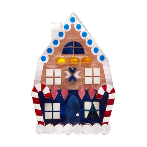 Erstwilder "Holiday Home" Gingerbread House Brooch with Gift Box