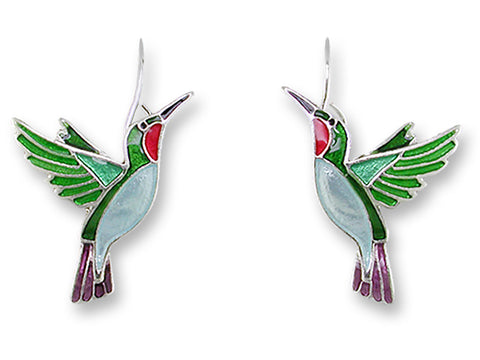 Zarah Hummingbirds in Flight Pierced Earrings - Belle Fleur Boutique