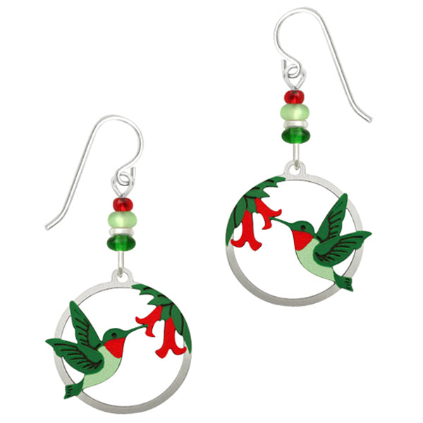 Sienna Sky Hummingbird & Flowers Pierced Earrings - Belle Fleur Boutique