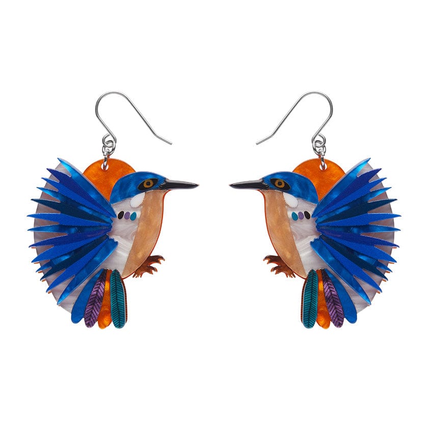 Erstwilder "Kyrie Kingfisher" Drop Pierced Earrings with Gift Box