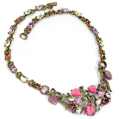 Sweet Romance Fruit Salad Leaves of Glass Necklace - Belle Fleur Boutique