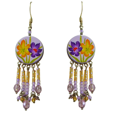 Wanderlust Lilac Crocus Spring Meadow Flower Pierced Earrings ~Handmade in Peru~ - Belle Fleur Boutique