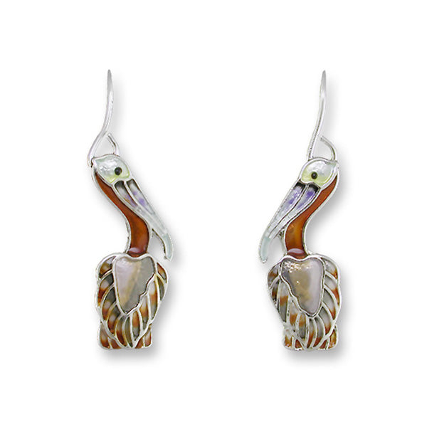 Zarah Zarlite Little Pelican Sea Bird Pierced Earrings - Belle Fleur Boutique