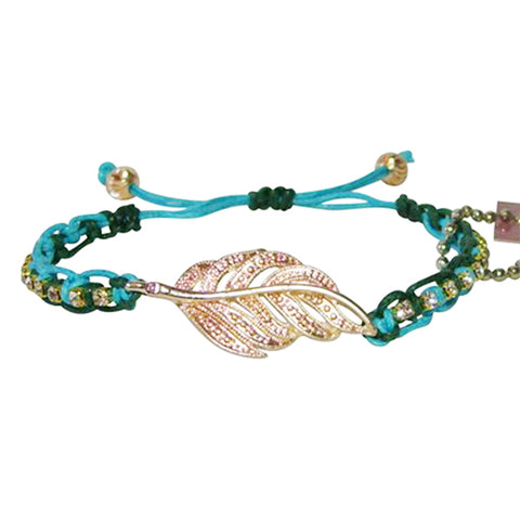 Rose Gonzales "Trina" Mermaid Collection Woven Boho Bracelet Turquoise & Green - Belle Fleur Boutique