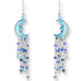 Zarah Zarlite Moonbeams Blue Crescent Moon Pierced Earrings - Belle Fleur Boutique