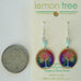 Lemon Tree Multi-Color Fall Leaves Tree of Life Print Copper Disc Pierced Earrings - Belle Fleur Boutique
