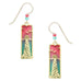 Adajio Ocean Sunset with Brass Overlay Pierced Earrings in Salmon and Green - Belle Fleur Boutique