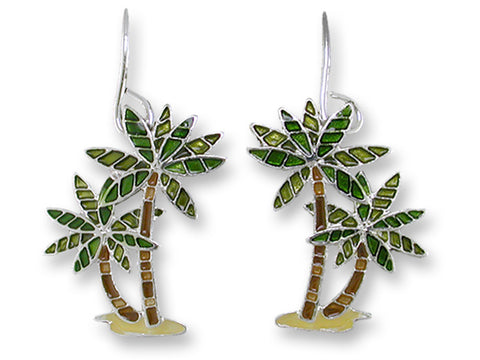 Zarah Palm Island Palm Tree Pierced Earrings - Belle Fleur Boutique