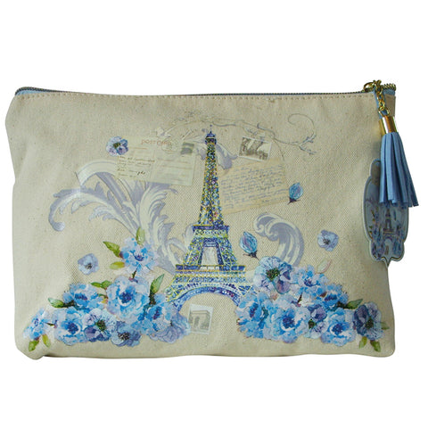 Punch Studio Paris Sparkle Eiffel Tower Canvas Bag Accessory Pouch - Belle Fleur Boutique