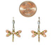 Anne Koplik Peach Enamel & Swarovski Crystal Dragonfly Leverback Earrings - Belle Fleur Boutique