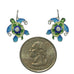 Zarah Zarlite Pearly Sea Turtle Pierced Earrings with Fresh Water Pearls - Belle Fleur Boutique