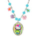 Tarina Tarantino Pink Head Heritage Flower Charm Necklace (Aqua) - Belle Fleur Boutique