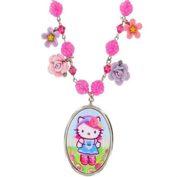 Tarina Tarantino Pink Head Heritage Flower Charm Necklace (Pink) - Belle Fleur Boutique