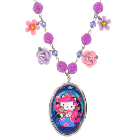 Tarina Tarantino Pink Head Heritage Flower Charm Necklace (Purple) - Belle Fleur Boutique