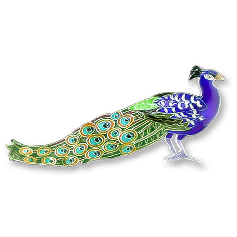 Zarah Proud Peacock Multi-Color Enameled Pin - Belle Fleur Boutique