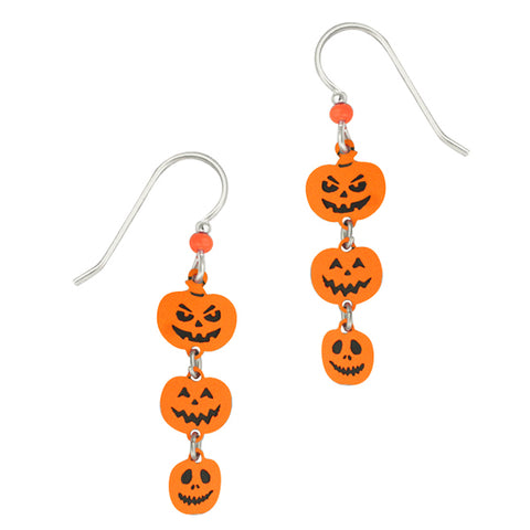 Sienna Sky Jack-o-Lantern Pumpkin Trio Dangle Pierced Earrings - Belle Fleur Boutique