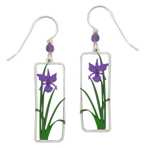Sienna Sky Purple Iris Flower Pierced Earrings - Belle Fleur Boutique
