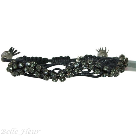 Rose Gonzales "Selena" Drama Collection Woven Bracelet in Black - Belle Fleur Boutique