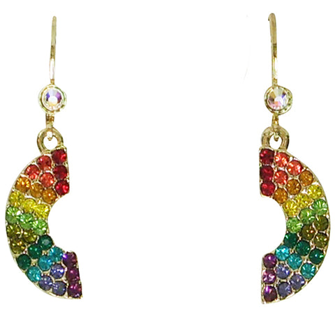 Kirks Folly Rainbow Wishes Multi-Color Crystals Leverback Earrings (Goldtone) - Belle Fleur Boutique