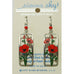 Sienna Sky Red Poppies Rectangle Pierced Earrings - Belle Fleur Boutique