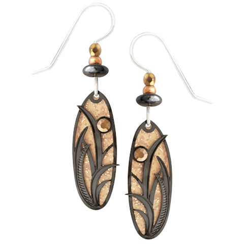 Adajio Reeds & Grasses Sandstone Brown Oval Pierced Earrings ~Made in Colorado~ - Belle Fleur Boutique